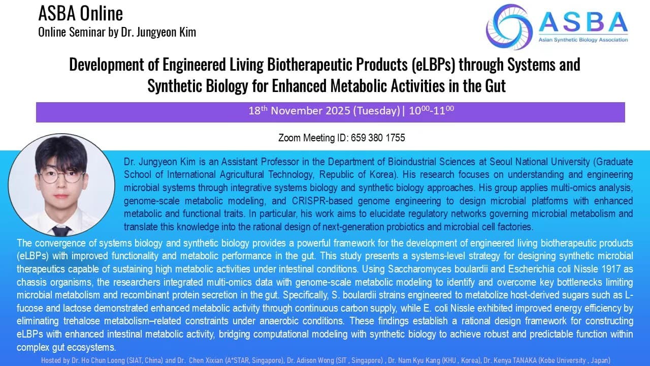 Development of eLBPs through Systems and Synthetic Biology for Enhanced Metabolic Activites